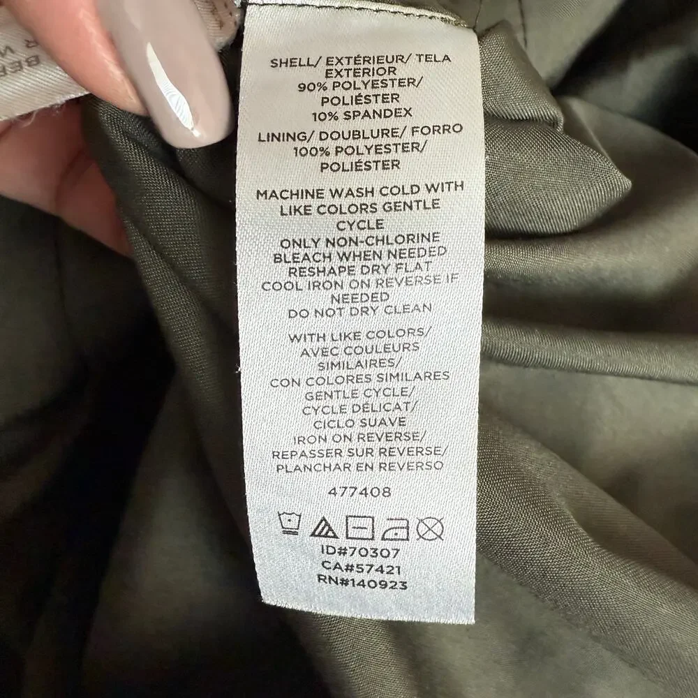 Women's Ann Taylor Loft Olive Green Faux‎ Suede A-Line Mini Skirt Size 4 Petite